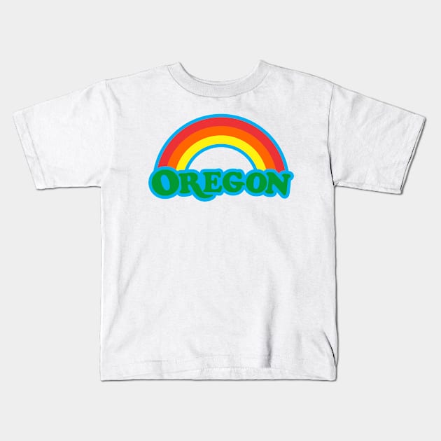 Rainbow Oregon Kids T-Shirt by TaterSkinz